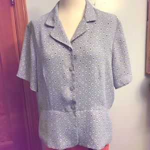 Pendleton vintage print 🦋  blue blouse top